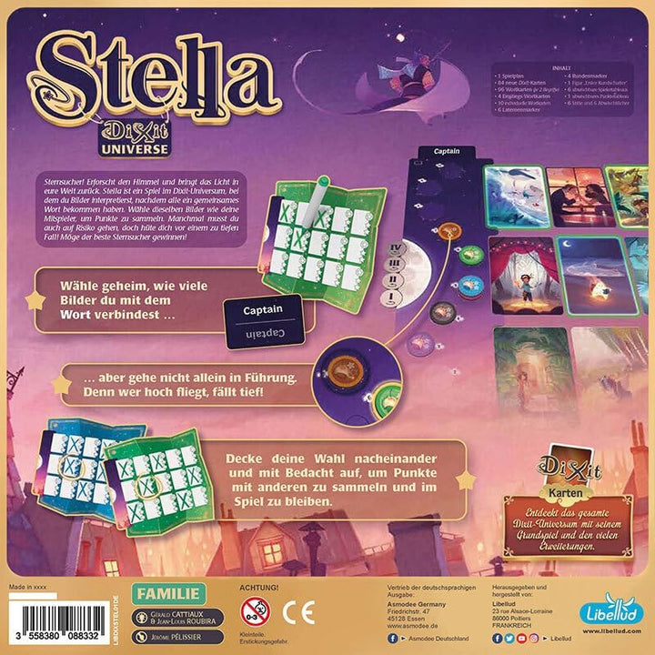 Libellud, Stella – Dixit Universe, Familienspiel, Kartenspiel, 3-6 Spieler, Ab 8+ Jahren, 30+ Minute
