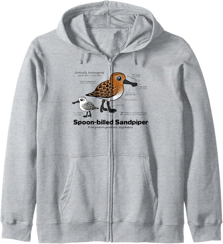 Spoon-billed Sandpiper Statistics Cartoon Löffelstrandläufer Kapuzenjacke