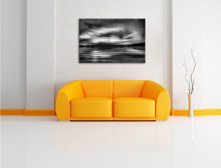 Pixxprint Finnische Polarlichter als Leinwandbild/Grösse: 100x70 / Wandbild/Kunstdruck/fertig bespan