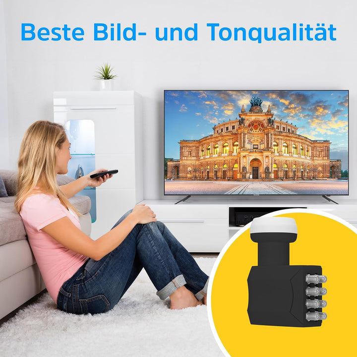 TechniSat Universal Octo-LNB - 8 Teilnehmer mit LTE-Filter (Wetterschutz, UHD, 4k, Full HD, 3D, Prem