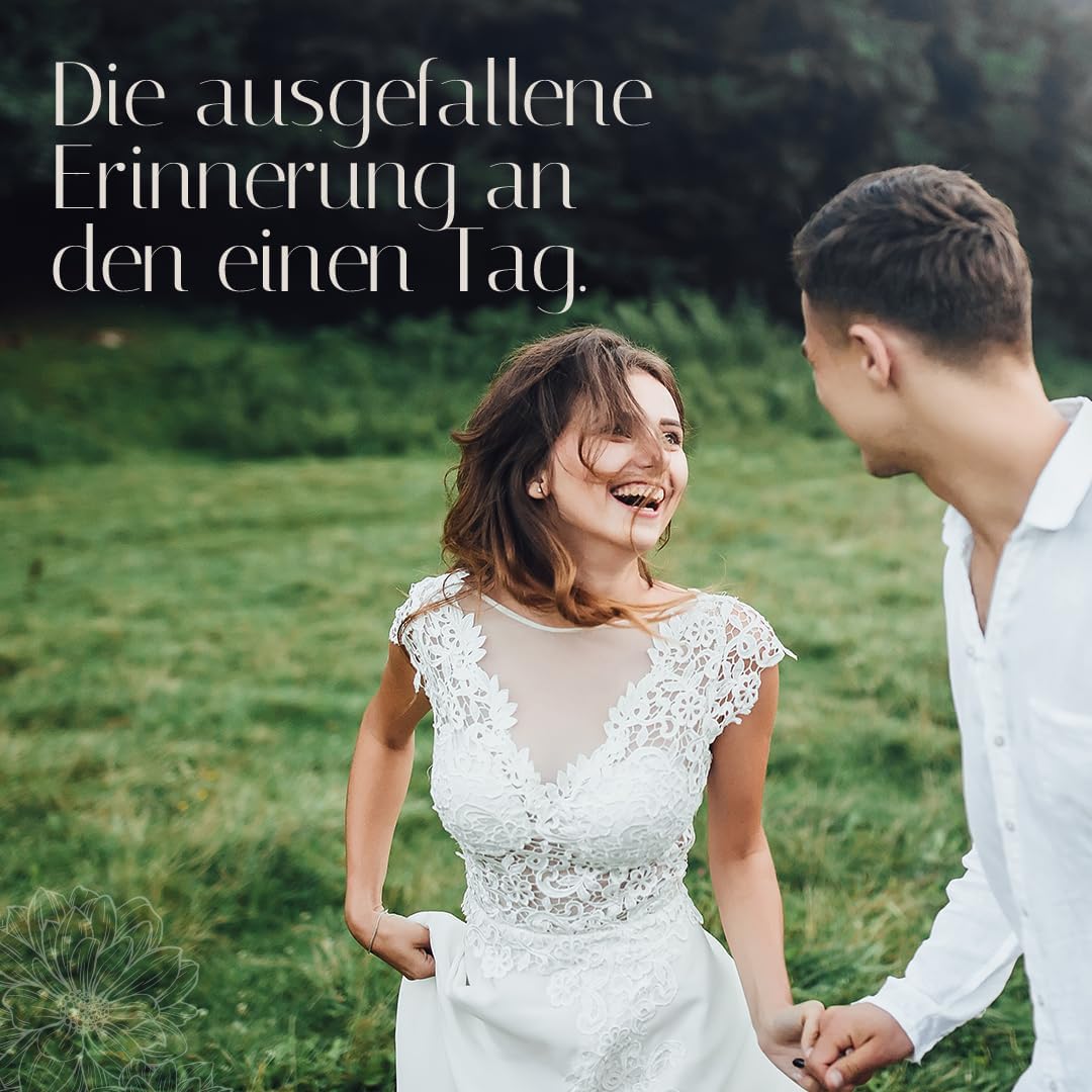 Hochzeitideal – Personalisierbares Gästebuch Hochzeit Leon E7 mit 40 Seiten I Hochzeit Gästebuch aus