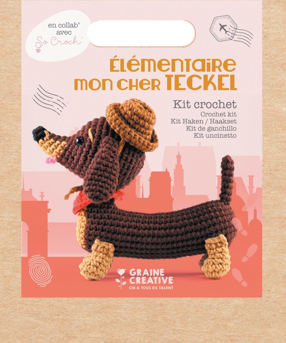 GRAINE CREATIVE Meine Amigurumi Häkelplüschbox Dackel