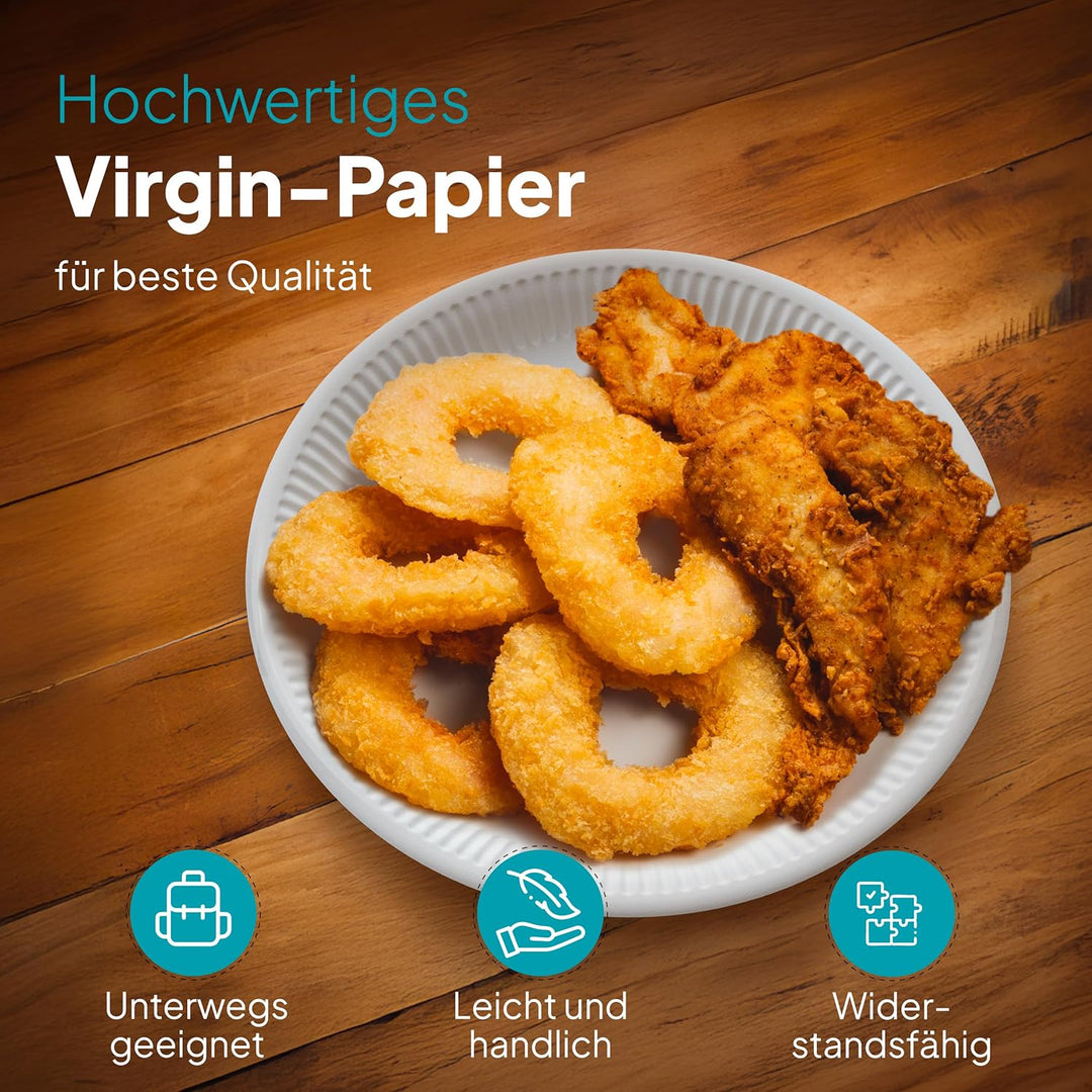 Commerline 1000 Stück Pappteller KU18 Rund Ø18 cm | Einweggeschirr Kuchenteller Partygeschirr Partyt