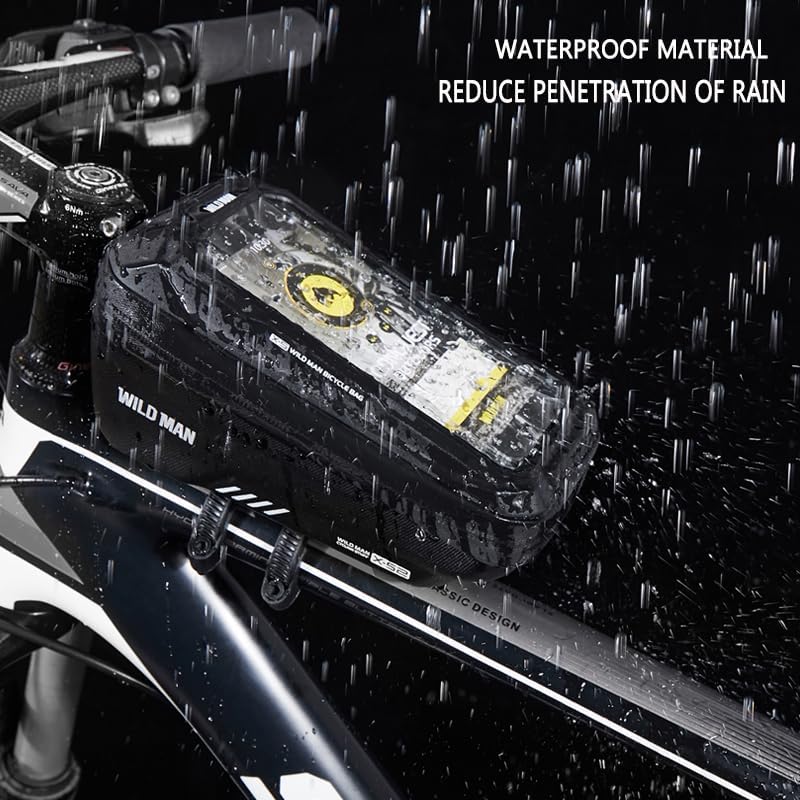 Rahmentasche Fahrrad - wasserdichte Oberrohrtasche Fahrrad Handytasche mit TPU-Touchscreen für Smart