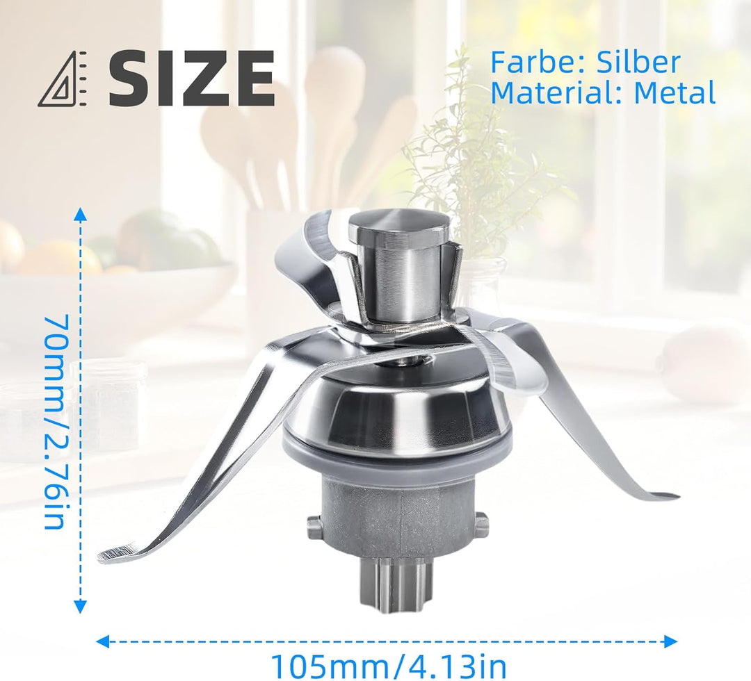 Mixmesser für Thermomix TM21, Messer aus Edelstahl Ersatz kompatibel mit Küchenmaschine, Ersatzmesse