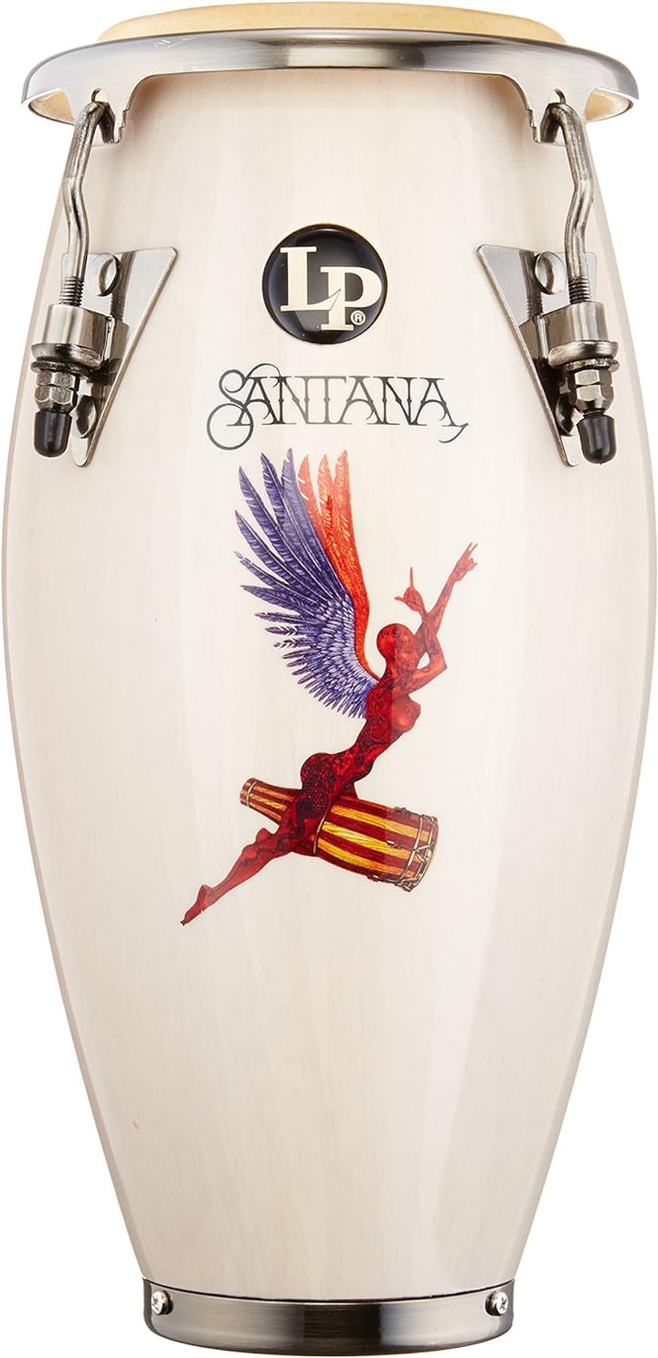 LP Latin Percussion Conga Santana Abraxas Angel LPM197-SNW weiss, brushed Nickel Hardware Santana Ab