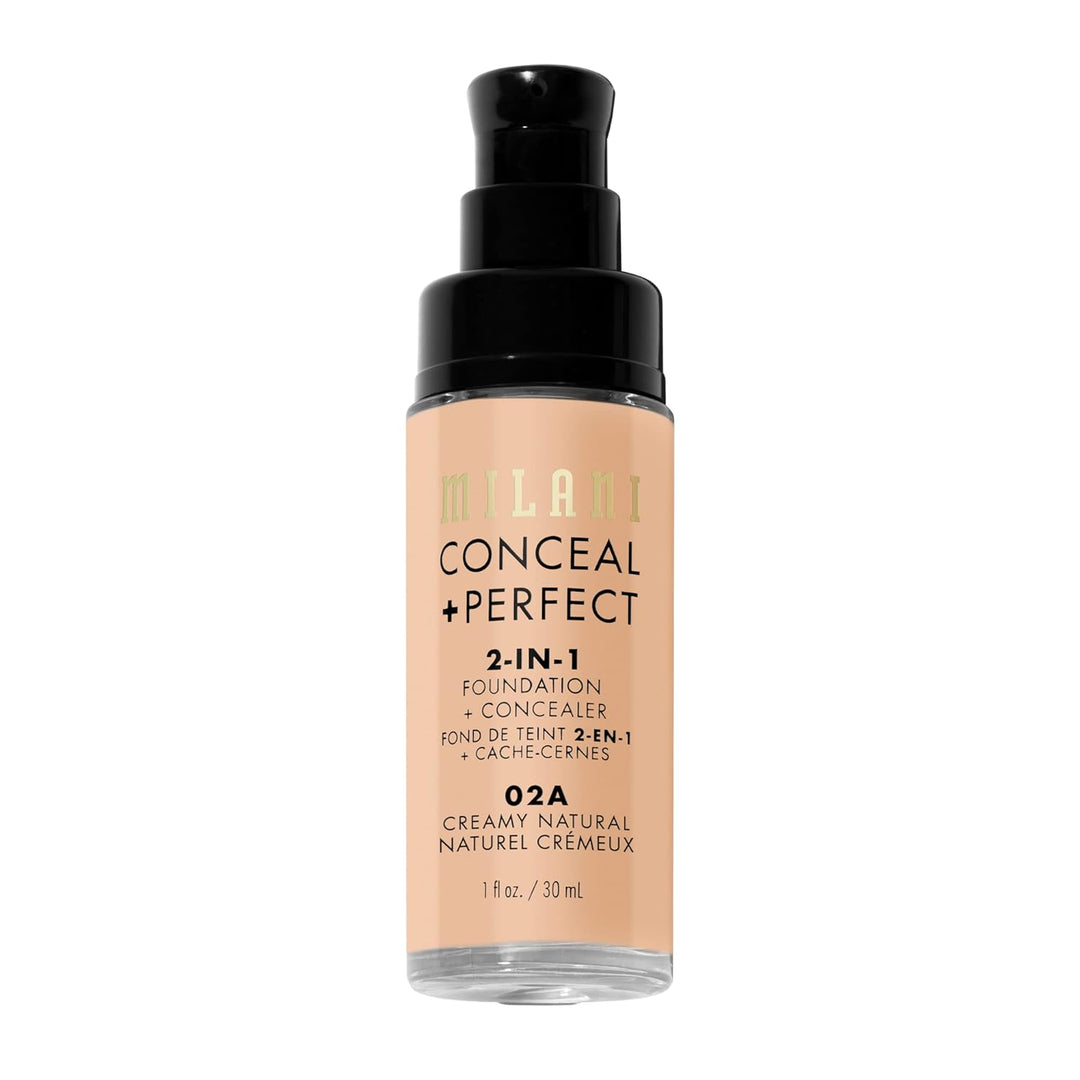 Milani C-M0-012-11 Conceal And Perfect 2 in 1 Foundation + Concealer Creamy Natural, 30 ml