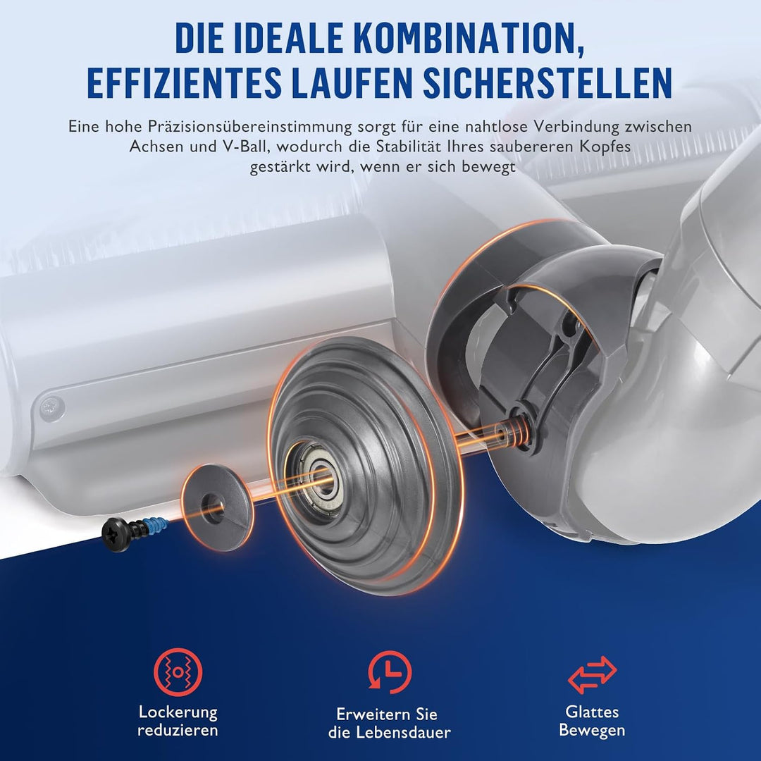 Upgrade Staubsaugerkopfanschluss + V-ball Rad für Dyson V10 V11 V15 Bodendüse Staubsauger Ersatzteil