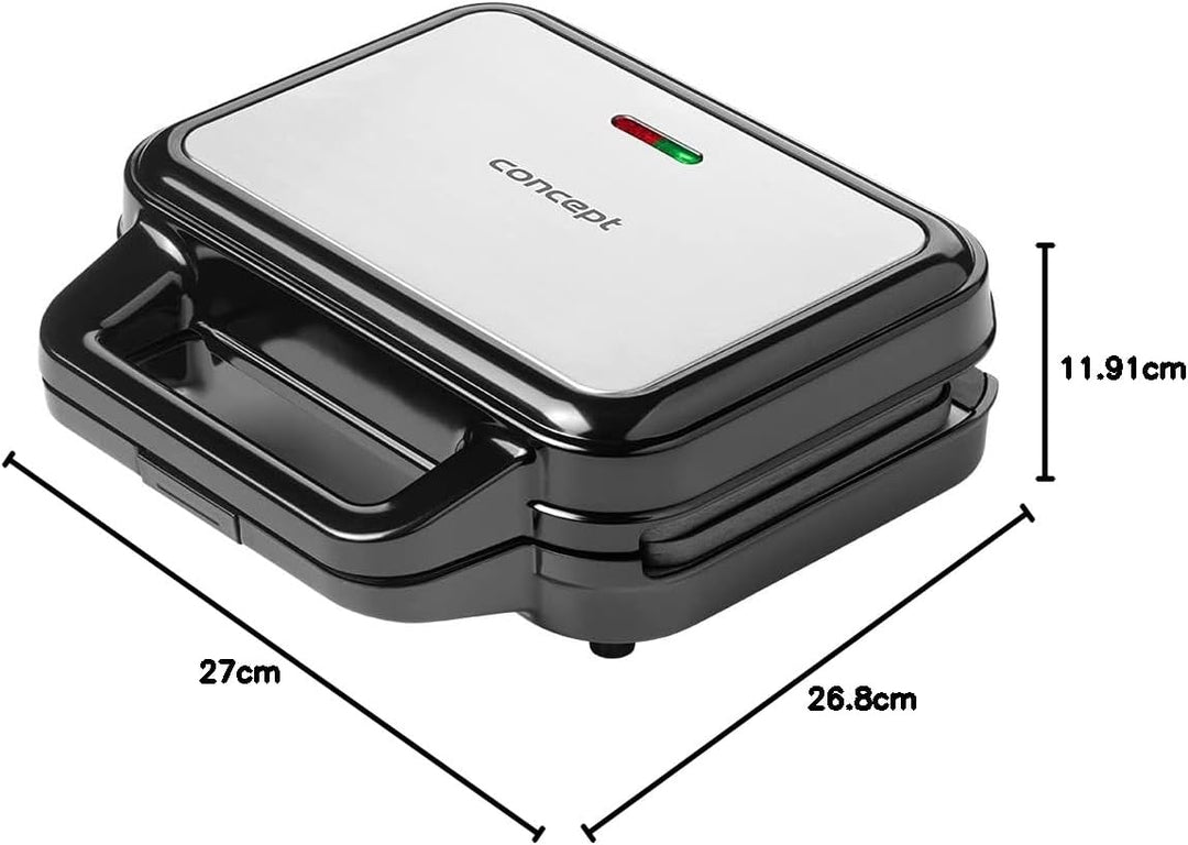 CONCEPT Hausgeräte Sandwichmaker mit austauschbaren Platten 4 in 1 SV3070, 900 W, schwarz