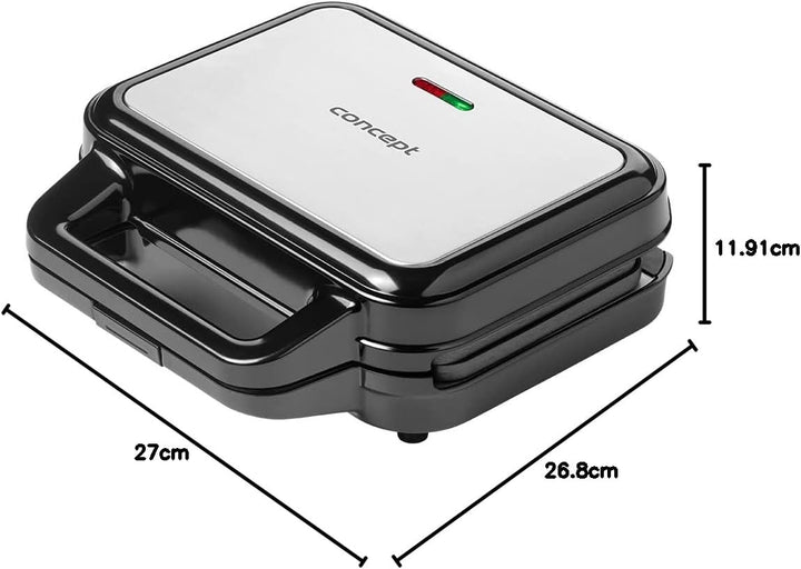 CONCEPT Hausgeräte Sandwichmaker mit austauschbaren Platten 4 in 1 SV3070, 900 W, schwarz