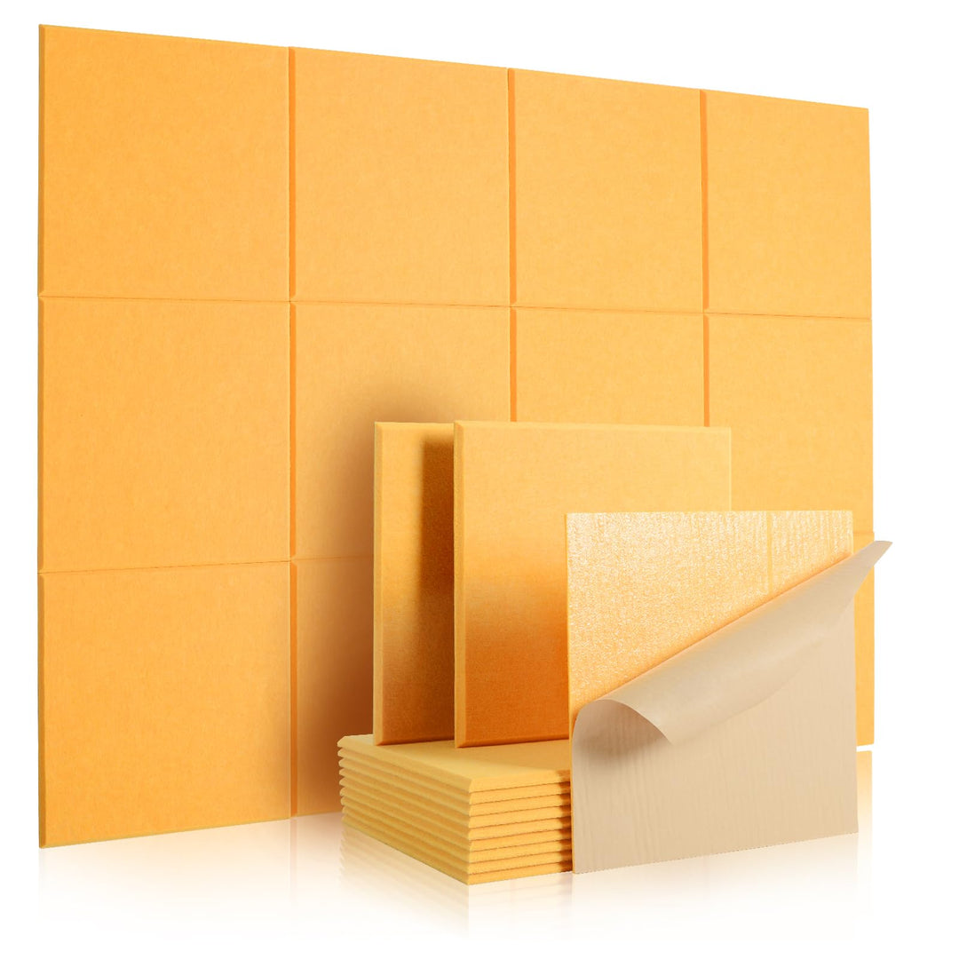 Rdutuok 12 Stück Selbstklebend Akustikplatten,30x30x1 cm Akustik Absorber Akustikpanel Schallschutzp