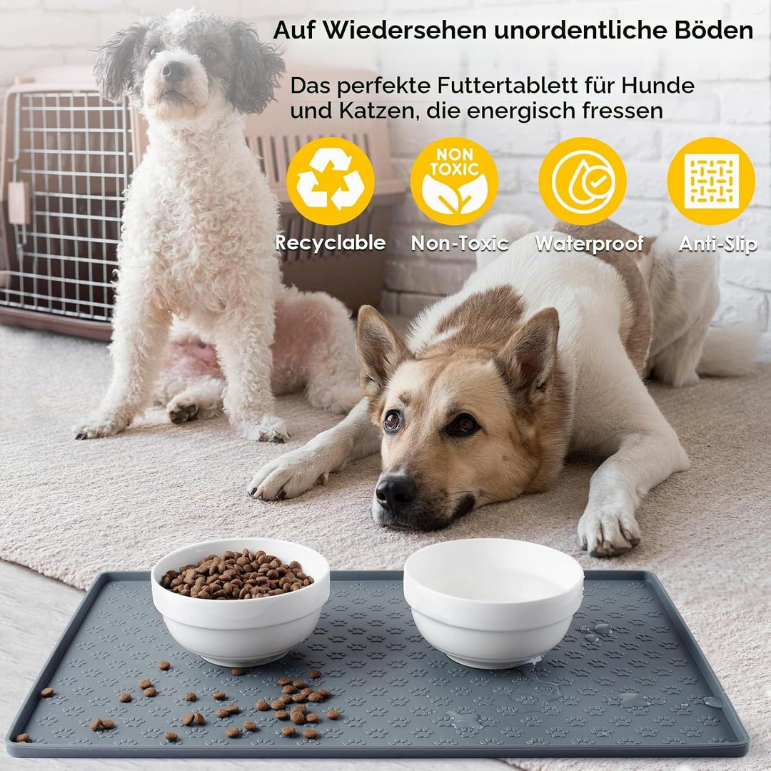 Napfunterlage für Hunde, Futtermatten für Hunde und Katzen rutschfeste Futtermatte aus Silikon - was
