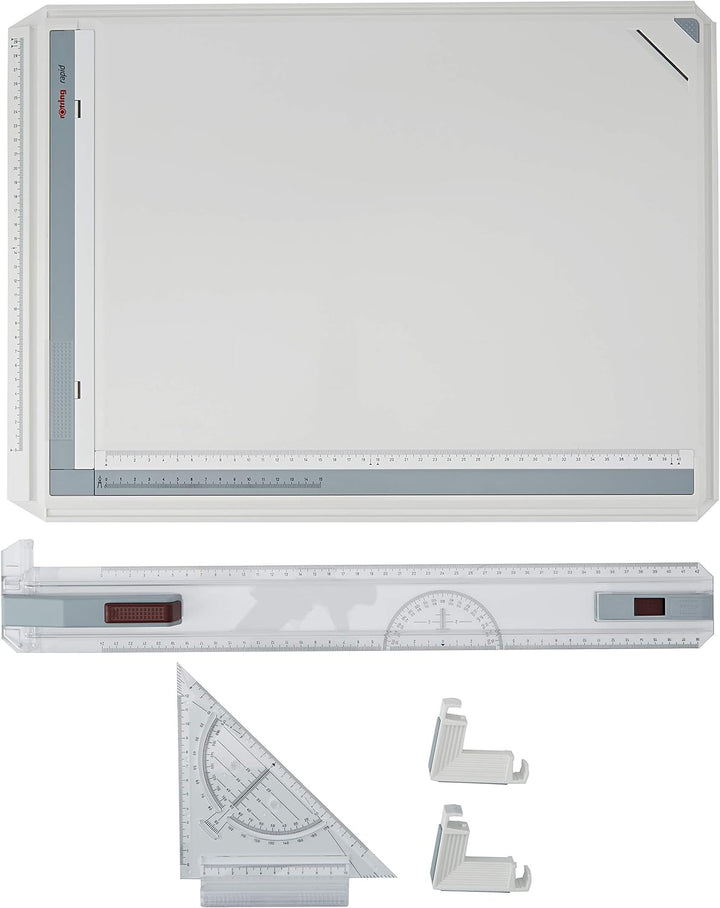 rOtring 213910 Rapid-A3-Zeichenbrett & Centro-Geometrie-Dreieck mit Griff (gross, 23 cm) A3 Bundle m