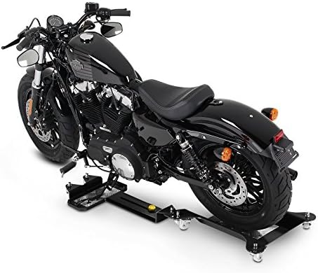 ConStands Motomover III - Motorrad Rangierschiene für Chopper/Custombike Low Schwarz Längenverstellb