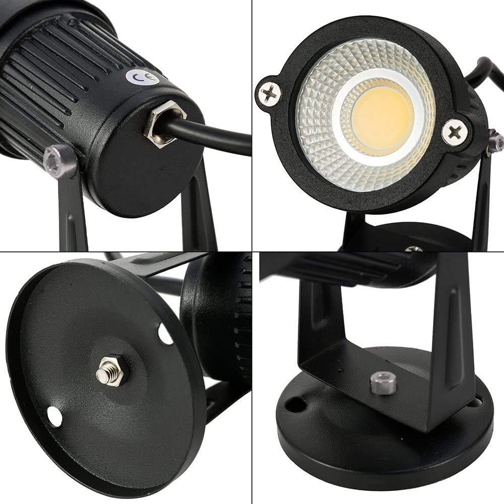 4er 5W LED Gartenleuchte mit Base Gartenstrahler IP65 wasserdicht 85-265V/AC für Garten, Terrasse, P