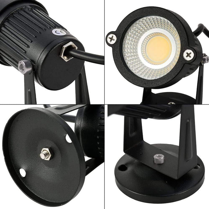 4er 5W LED Gartenleuchte mit Base Gartenstrahler IP65 wasserdicht 85-265V/AC für Garten, Terrasse, P