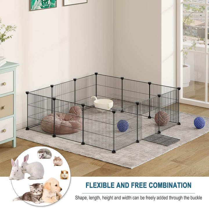 EUGAD Freigehege für Kaninchen 36cm hoch Indoor, Freilaufgehege Kaninchen draussen, Meerschweinchen