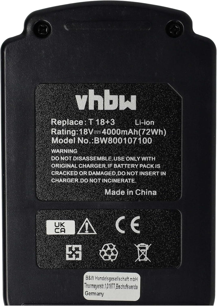 vhbw Akku kompatibel mit Festool VECTURO OSC 18 Li E-Basic Werkzeug (4000 mAh, Li-Ion, 18 V)