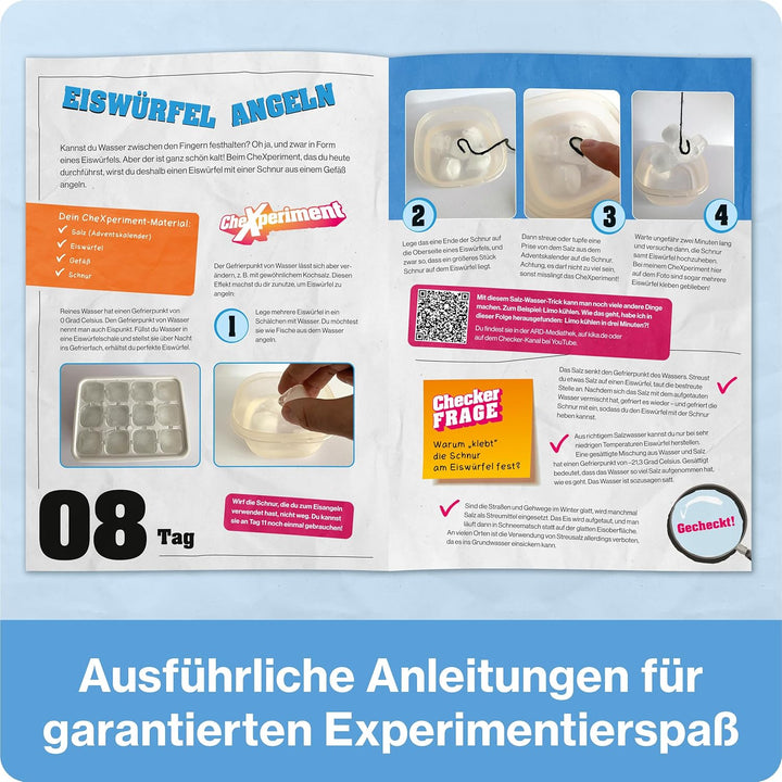 FRANZIS 67220 - CheXperiment Adventskalender, 24 lustige und verblüffende Experimente mit Checker To