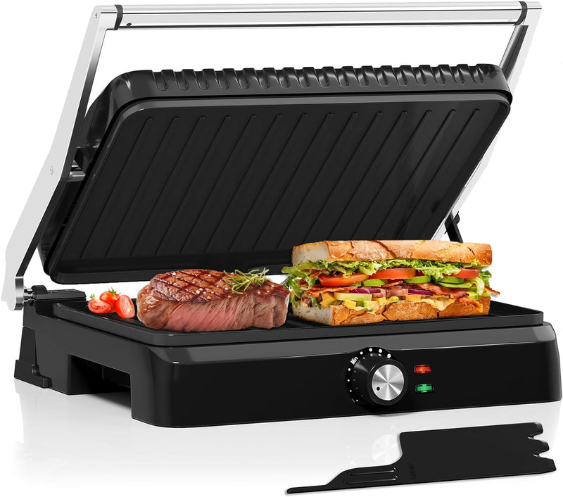 HOMELUX Kontaktgrill, Sandwichmaker, Panini Grill 2200W, Toaster Sandwichtoaster für Fettfreies Gril