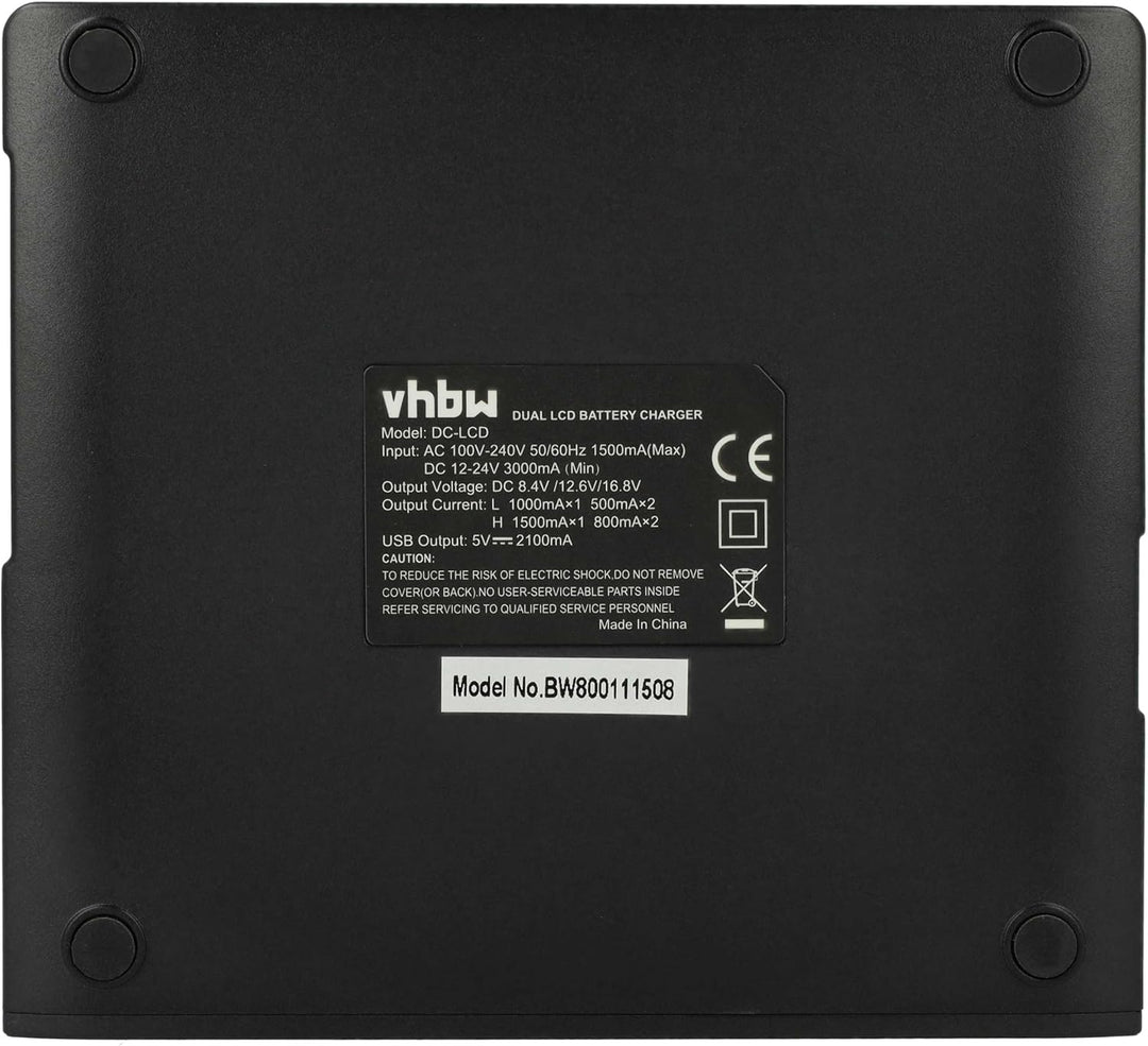 vhbw Dual Ladegerät kompatibel mit Sony HXR-NX30E, HXR-NX70, HXR-NX70E, NEX-VG10, NEX-VG10E, NEX-VG3