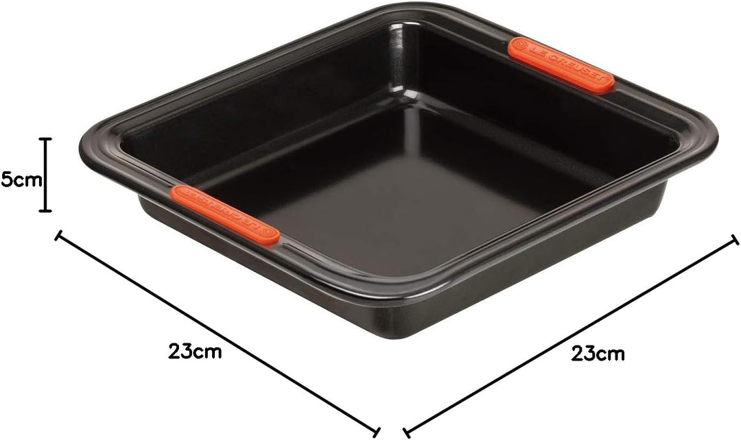 Le Creuset Antihaft Backform, Quadratisch, 23 x 23 x 5 cm, Sauerteigbeständig, Aus Karbonstahl gefer