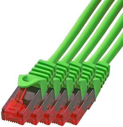 BIGtec - 5 Stück - 25m Gigabit Netzwerkkabel Patchkabel Ethernet LAN DSL Patch Kabel grün (2x RJ-45