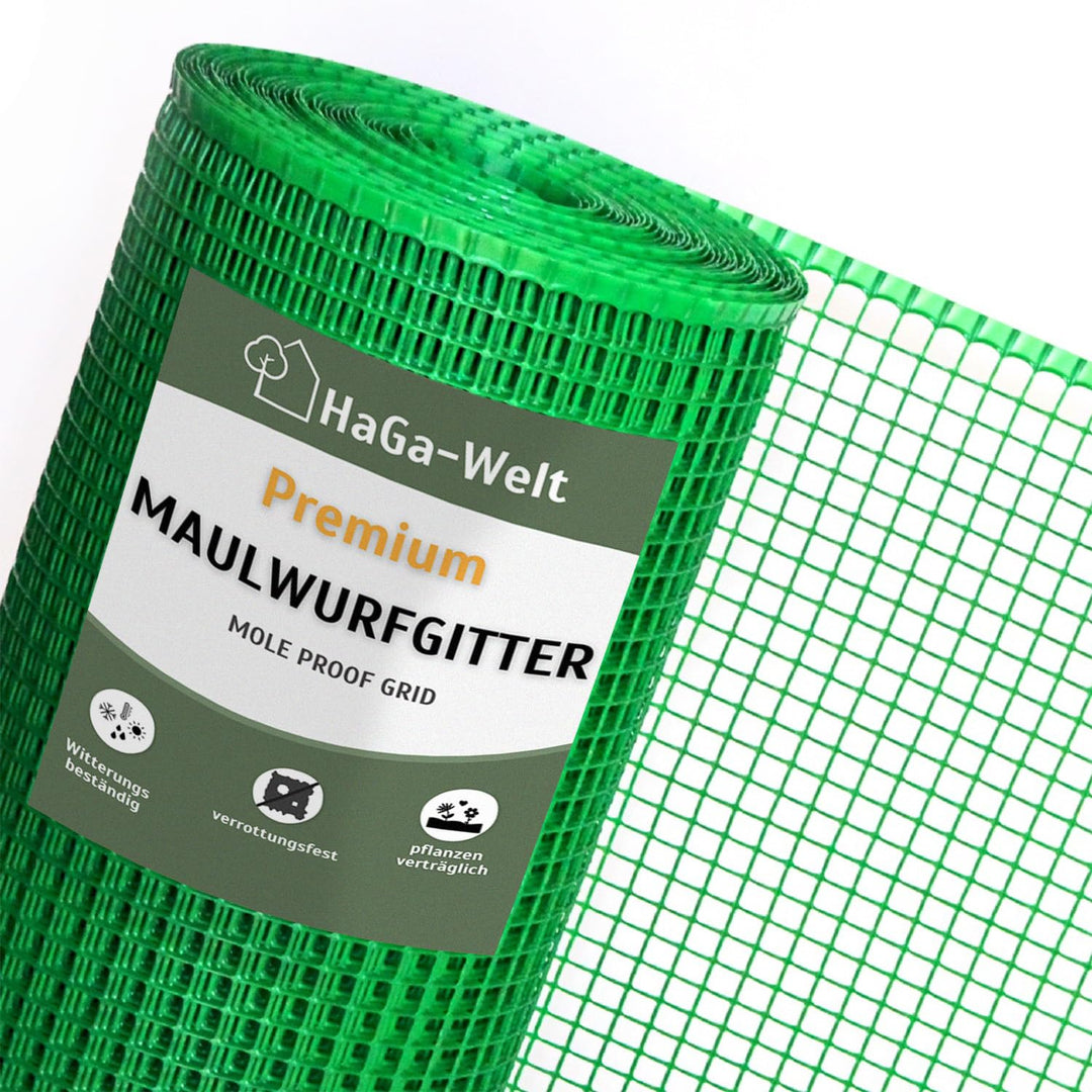 HaGa® Maulwurfgitter 10m x 1,2m Kunststoffgitter Maulwurfschutz in grün - pflanzenverträglich - verr