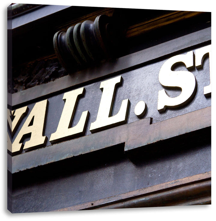 Wall Street in New York, Format: 70x70 auf Leinwand, XXL riesige Bilder fertig gerahmt mit Keilrahme