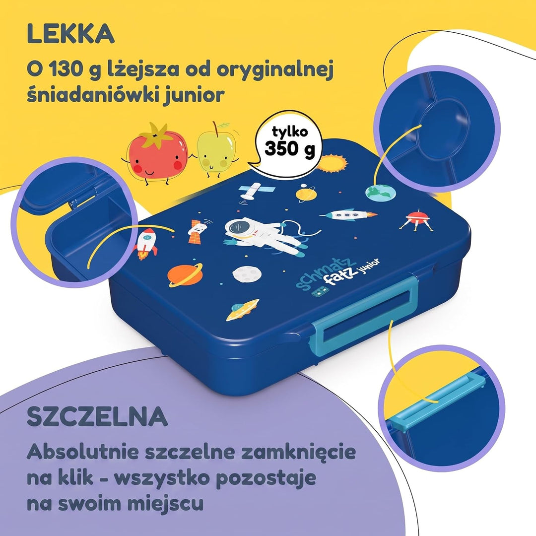 schmatzfatz Lunchbox, Unterteilte Brotdose Kinder, Lunchbox mit Fächern, Bunte Bento-Box für Schule