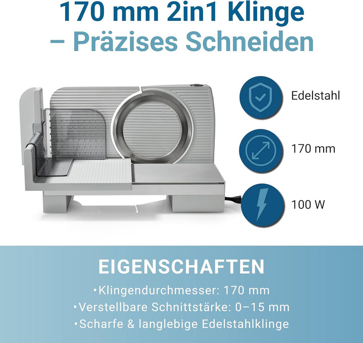 EUREL RS72 Made in EU Allesschneider, Elektrischer Schneidemaschine, Brotschneidemaschine, Grösse Sc