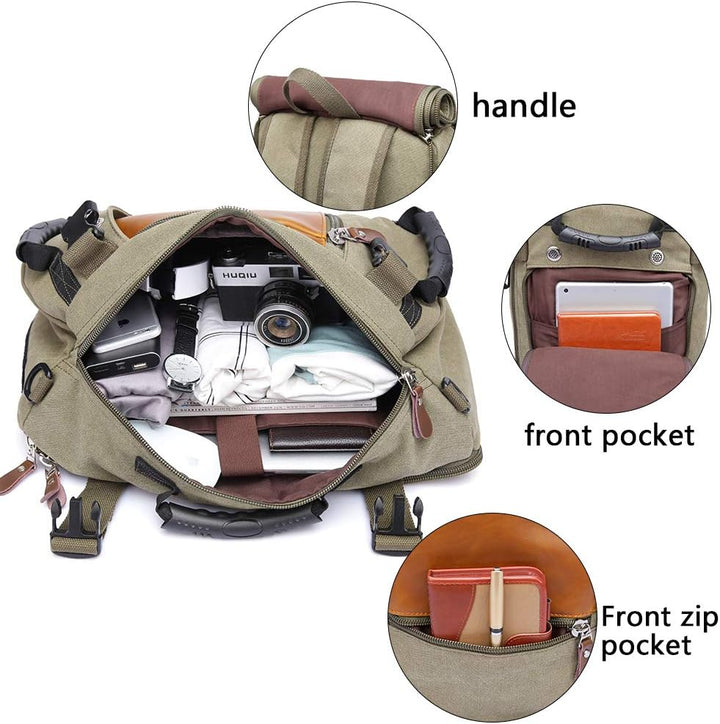 KAKA Rucksack Reisen, Handgepäck reiserucksack Herren Durable Convertible Duffle Bag Fit für 15,6 Zo