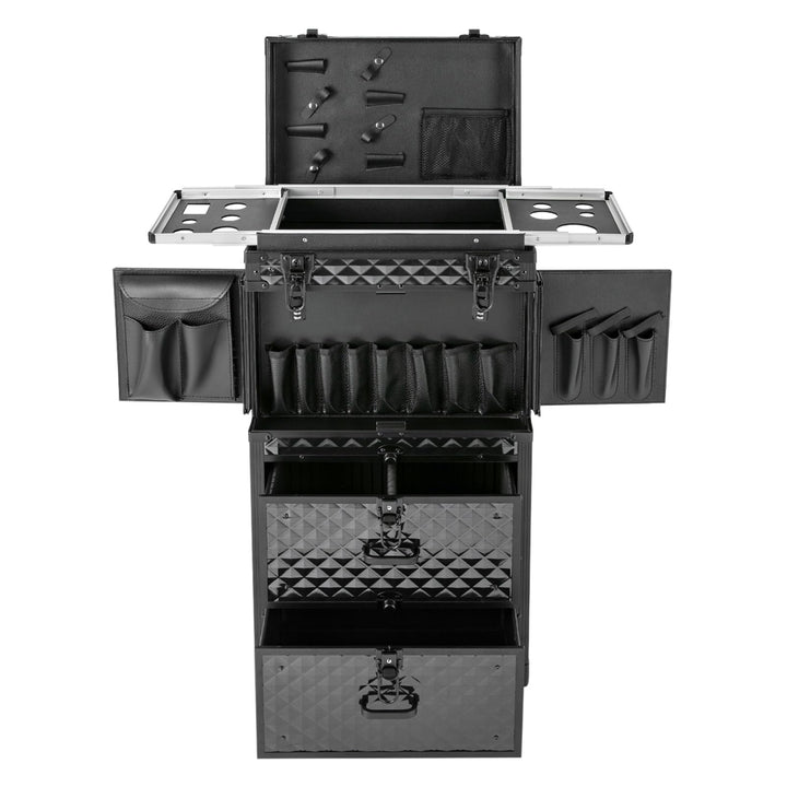 Kosmetikkoffer Trolley Make-up-Koffer mit 2 Schubladen und 2 Passwortschlössern Friseurkoffer Beauty