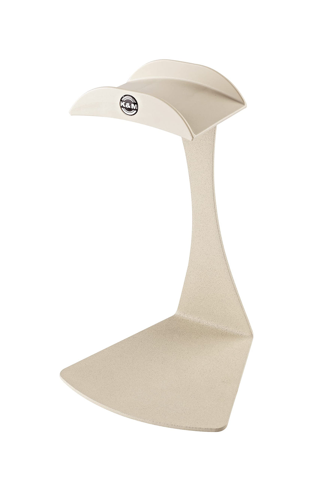 K&M 16075 Kopfhörer-Tischstativ Over Ear – Sand-Beige aus Stahl – mit Gummiauflage und schlanker Sil
