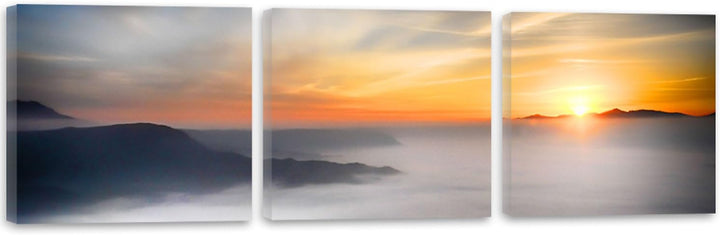 Feeby. Leinwandbild, Bilder, Wand Bild - 3 Teile - Panoramabild, Wandbilder, Kunstdruck 150x50 cm, S