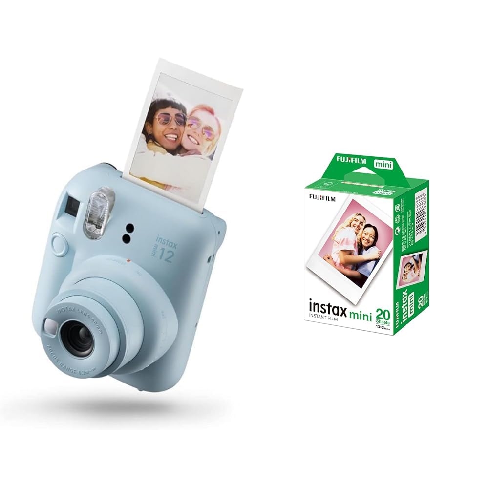 INSTAX Mini 12 Sofortbildkamera Pastel-Blue + Mini Film Standard (20/PK) Pastel-Blue mit Instant Fil