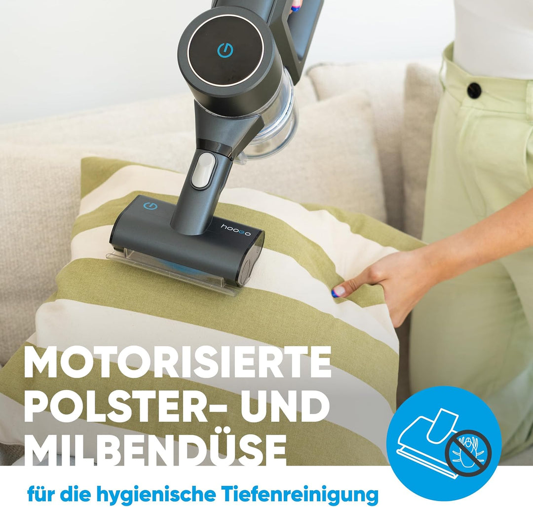 hoogo Akku-Staubsauger S5+ 3in1 | beutellos kabellos | Laufzeit bis zu 75 Min. | Handstaubsauger | P