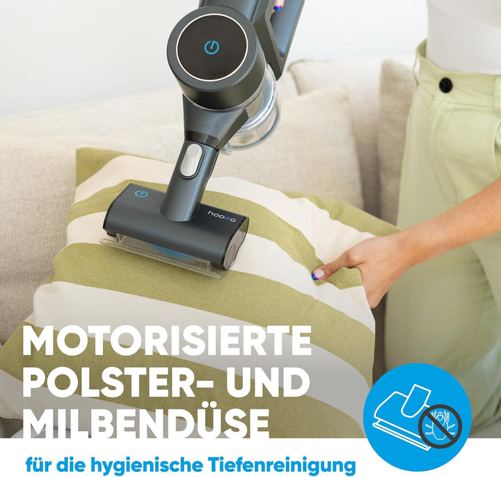 hoogo Akku-Staubsauger S5+ 3in1 | beutellos kabellos | Laufzeit bis zu 75 Min. | Handstaubsauger | P