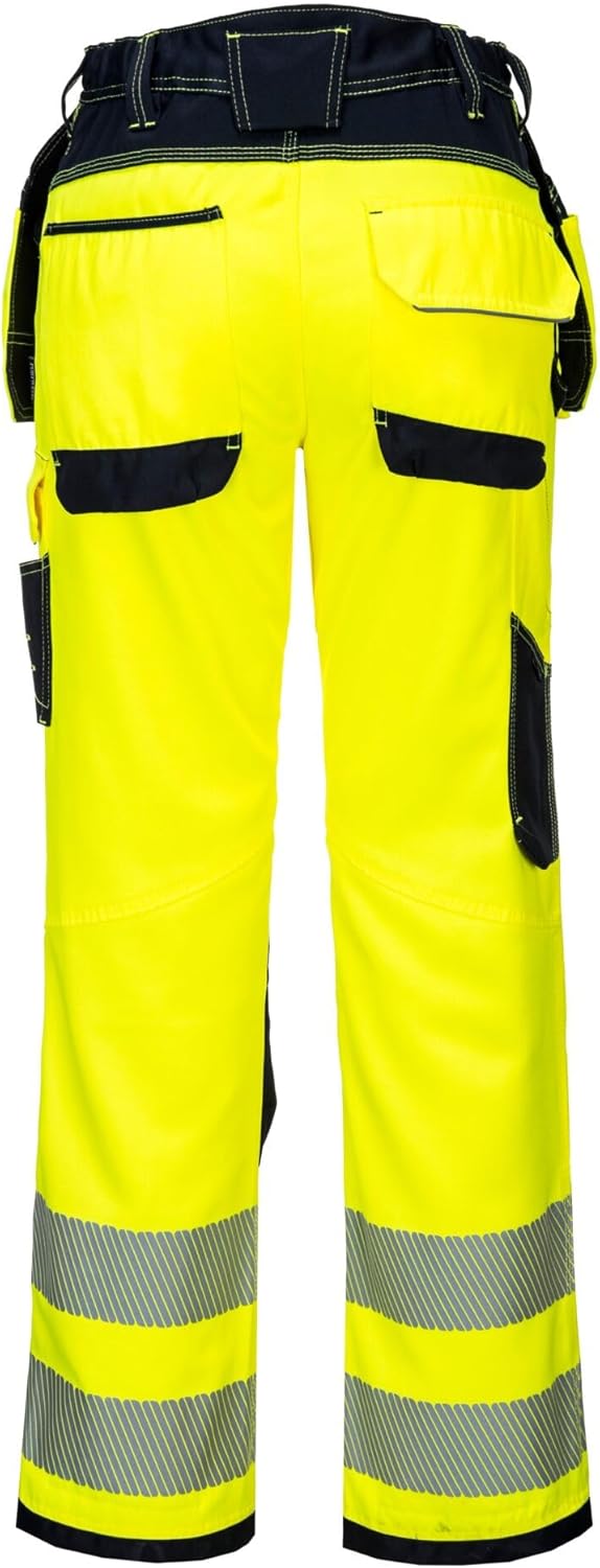 Portwest T501 Verstärkte PW3 Hi Vis Werkzeughalter Arbeitshose Gelb/Schwarz 28, Gelb/Schwarz 28