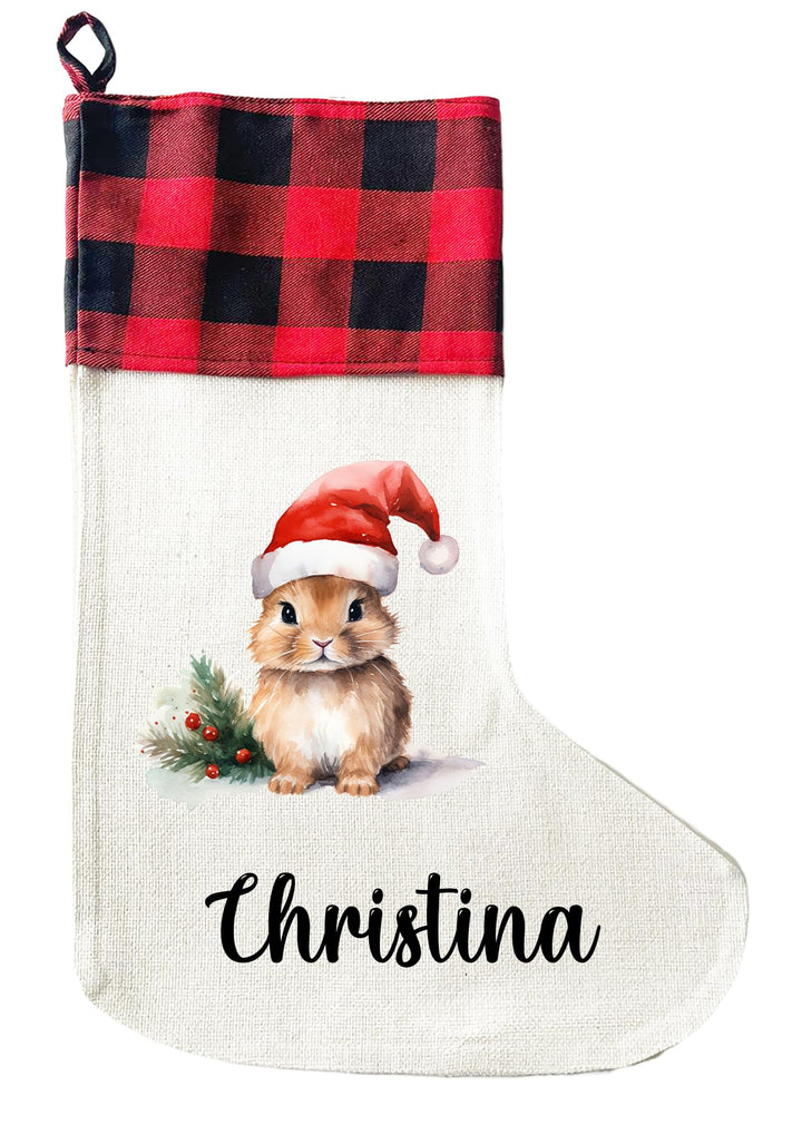 LIEBTASTISCH - Personalisierte Weihnachtssocken mit Tieren - 40cm x 30cm - Weihnachtsstrumpf zum Nik