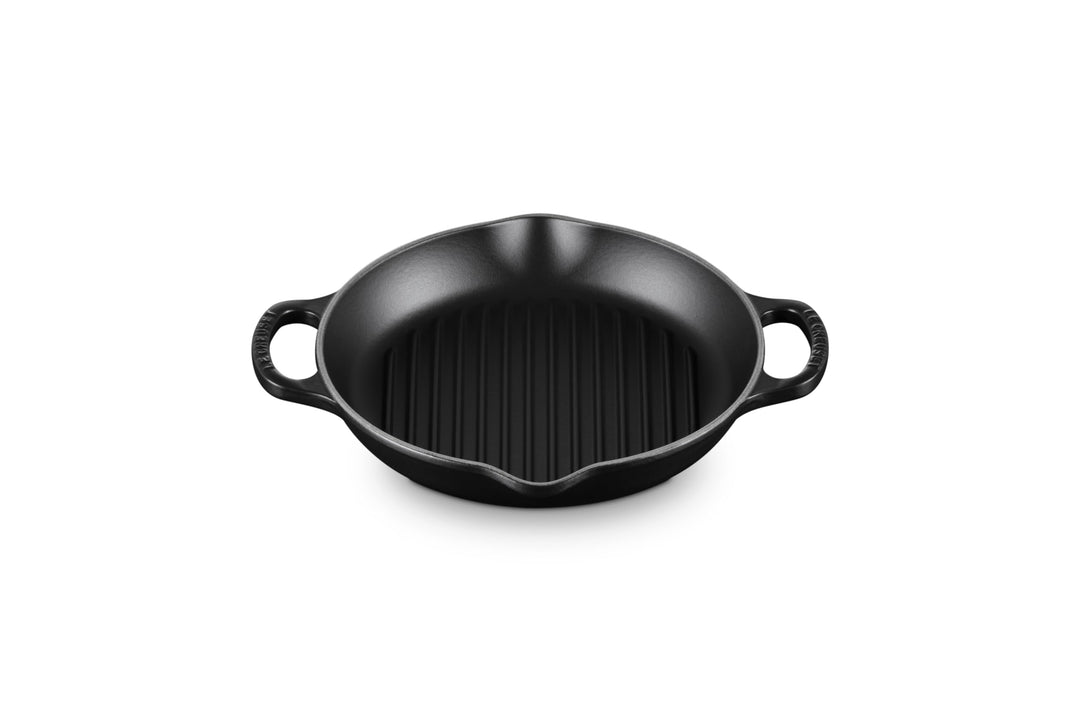 Le Creuset Signature Hohe runde Grillpfanne aus Gusseisen, für alle Herdarten und Backöfen, 25 cm, S