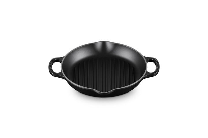 Le Creuset Signature Hohe runde Grillpfanne aus Gusseisen, für alle Herdarten und Backöfen, 25 cm, S