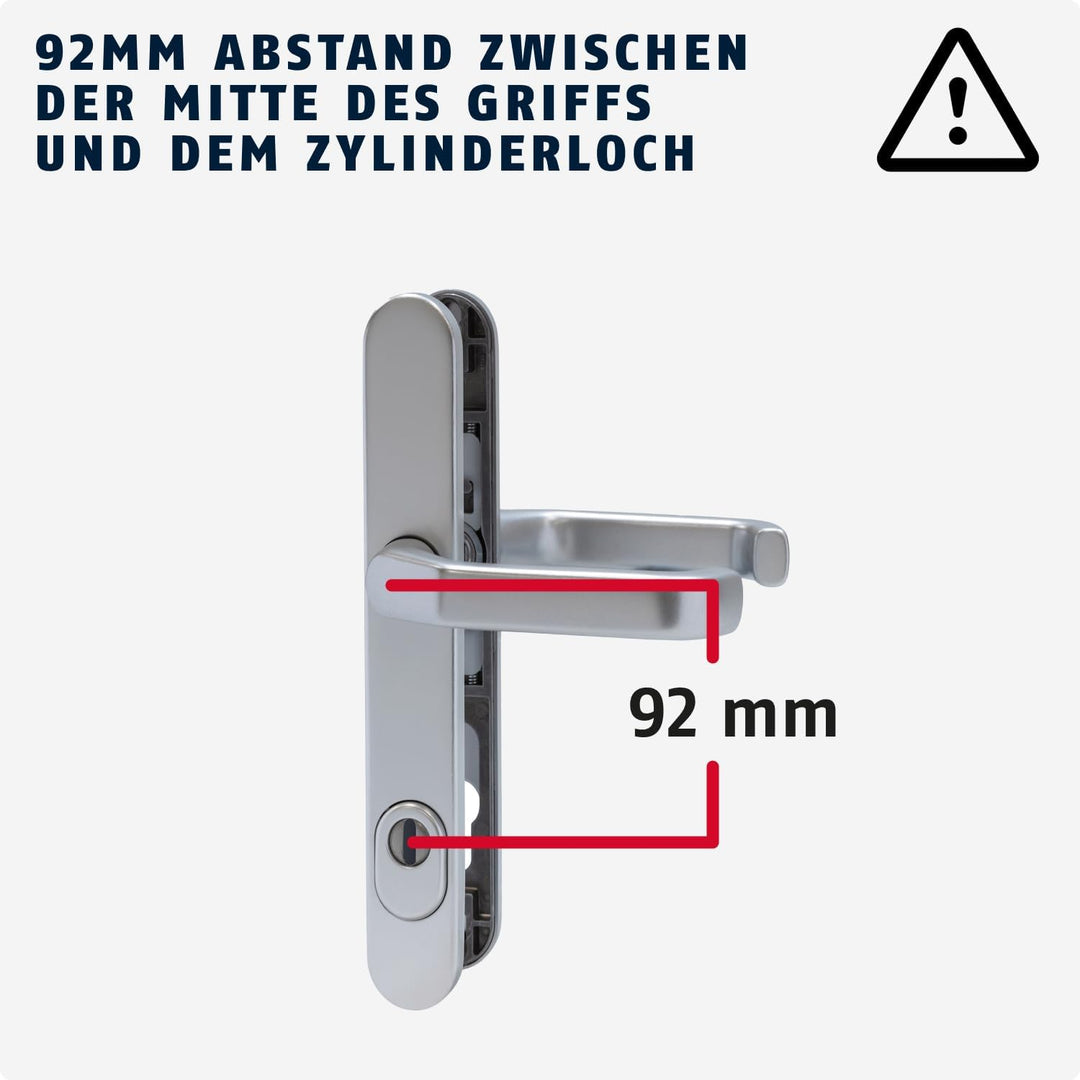 ABUS Türbeschlag SRG92N ZS F1 mit Ziehschutz - Drückergarnitur für Haustüren - mit beidseitiger Türk
