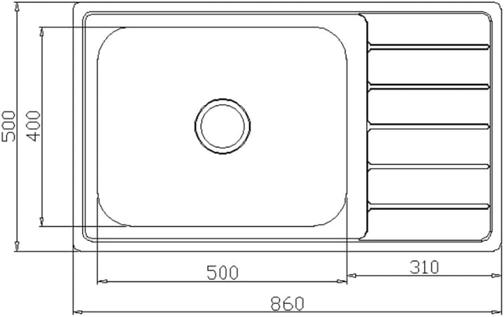 Omeere 86x50 Einbauspüle Edelstahl 304 Materialdicke 1,0 mm Spülbecken Spüle Küchenspüle eckig 1 Bec
