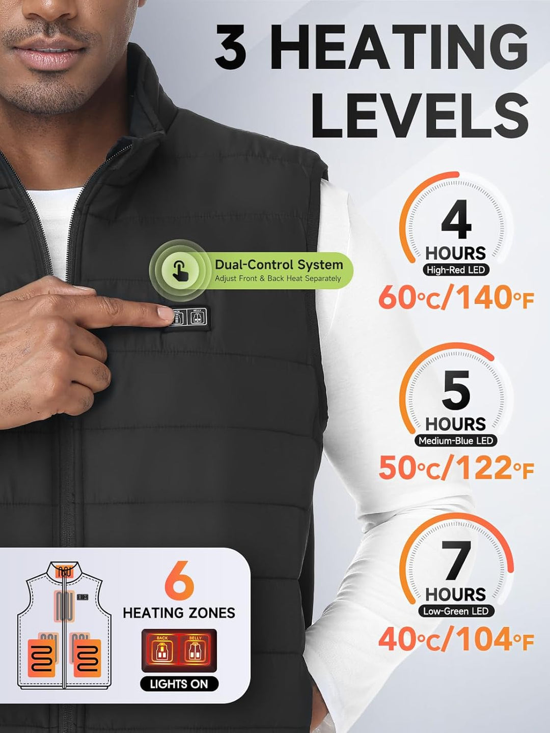 Beheizbare Weste, Heizweste für Damen Herren, Beheizte Jacke, Heizjacke mit Powerbank, 7.4V/5.0V Wär