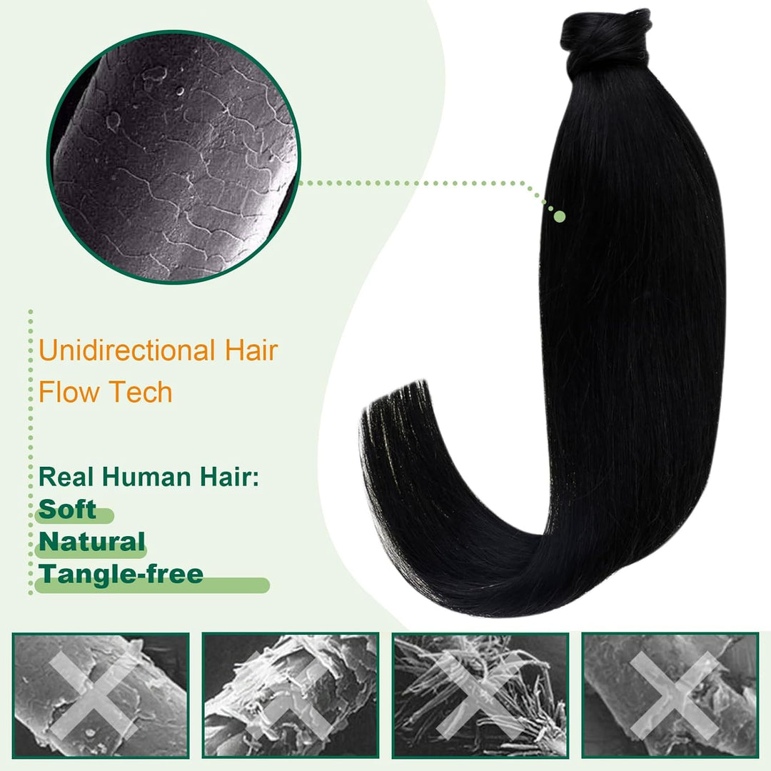 Easyouth Ponytail Echthaar Extensions Schwarz Zopf Haarverlangerung Remy Echthaar Zopf Extensions Na