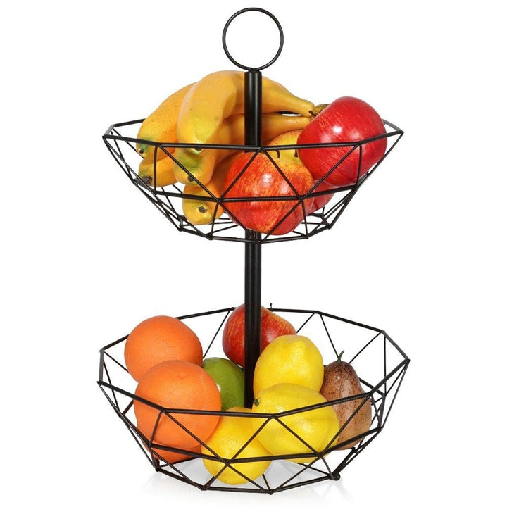 Vilde Obst Etagere Metall 2-Stöckig - Stilvolle Aufbewahrung Obst & Gemüse - Geometrisches Design 30