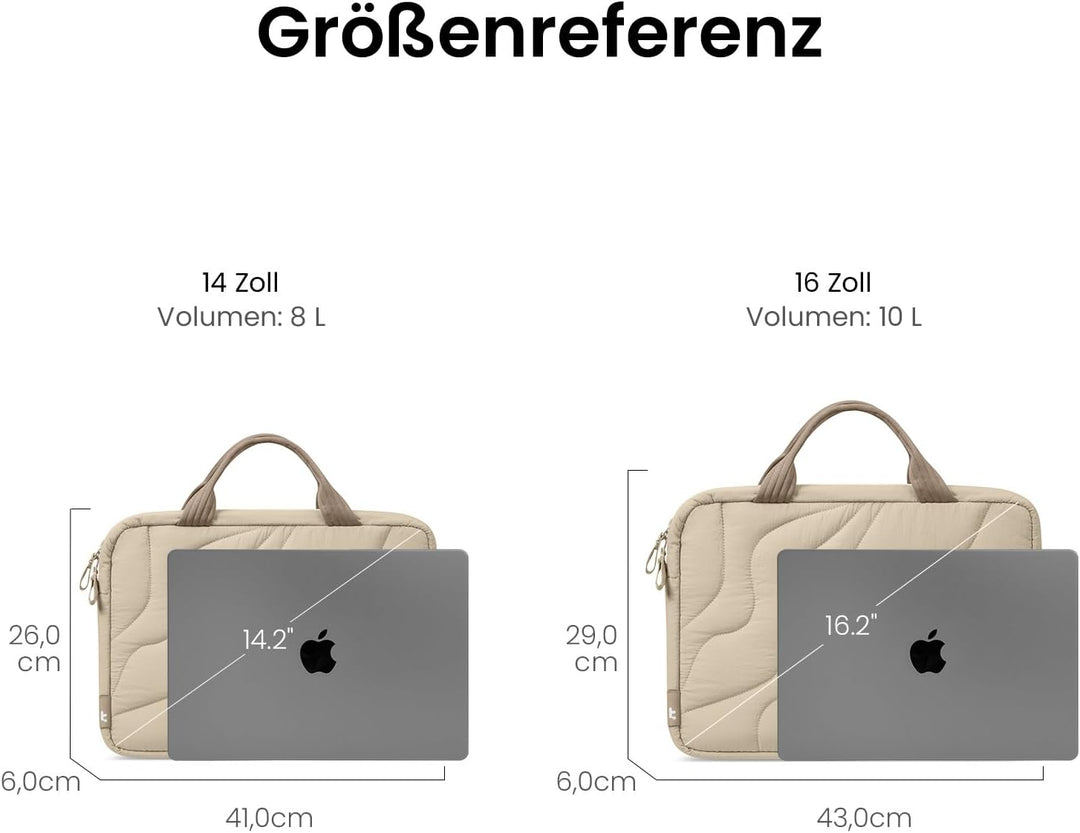 tomtoc Laptoptasche 16 Zoll, Puffy Laptop Tasche für Damen, Leichte Laptoptasche für 16 Zoll MacBook