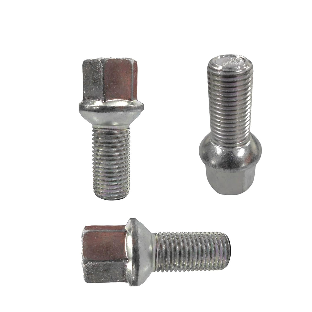20 Radschrauben Radbolzen schwarz Kugelbund R14 M14x1,5 27mm silber 27 mm (R14), silber 27 mm (R14)