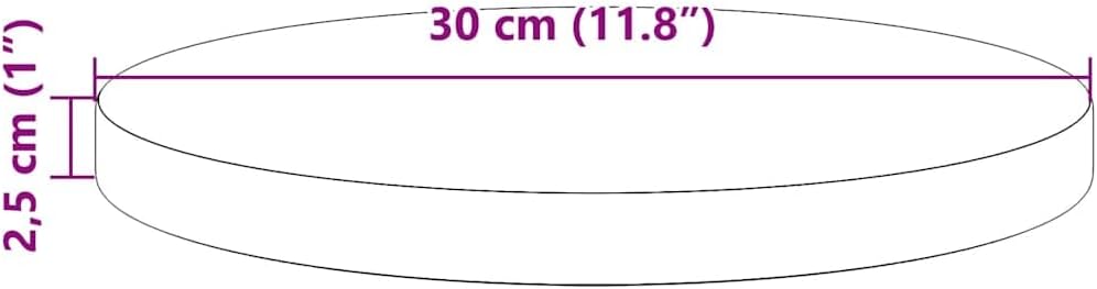 homiuse Tischplatte Rund Hellbraun Ø30x2,5 cm Massivholz Kiefer Holzplatte Massiv Holzplatte Rund Ti